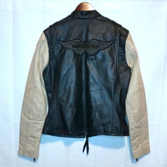 Harley Davidson Pushrod Colorblock Geniune Leather Jacket Coat Size Medium - Picture 2 of 12